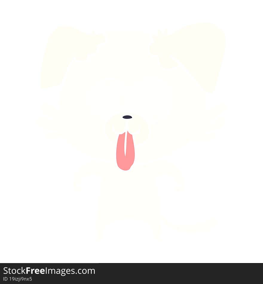 Flat Color Style Cartoon Dog With Tongue Sticking Out