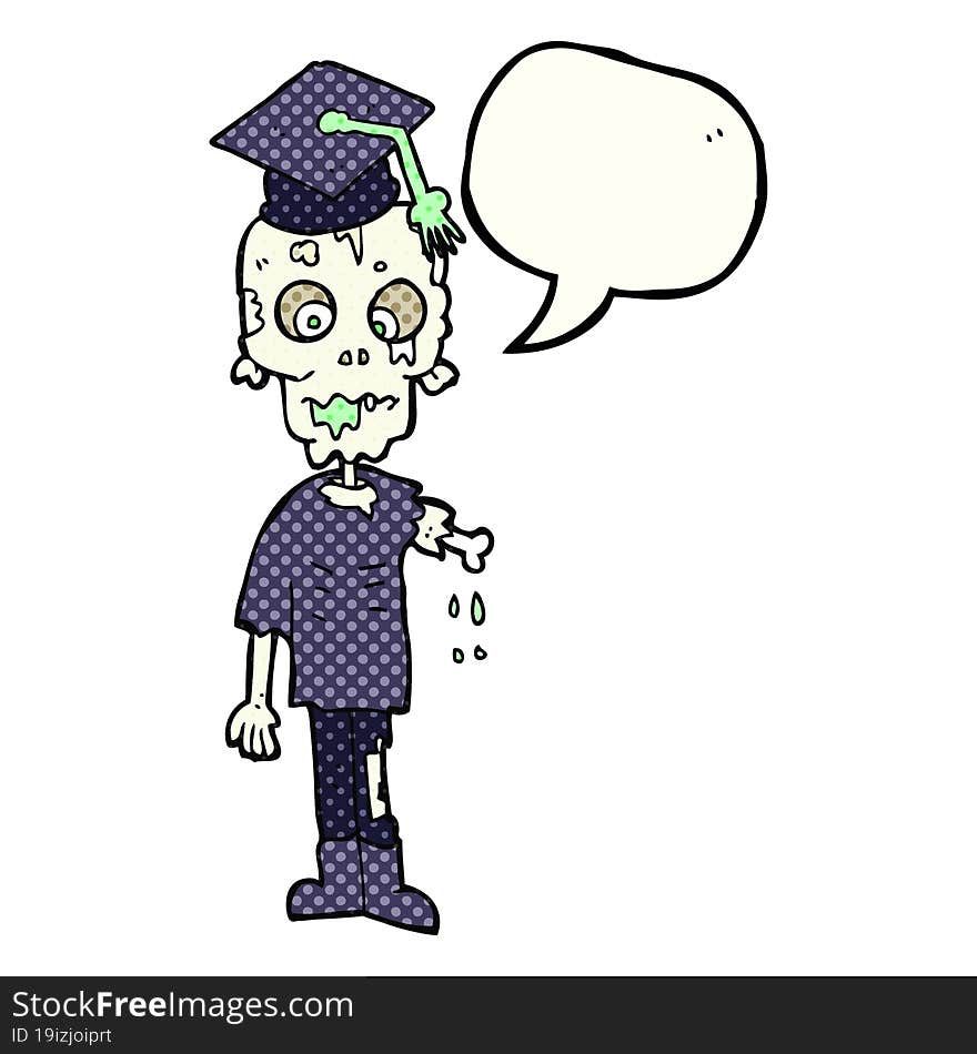 comic book speech bubble cartoon zombie student