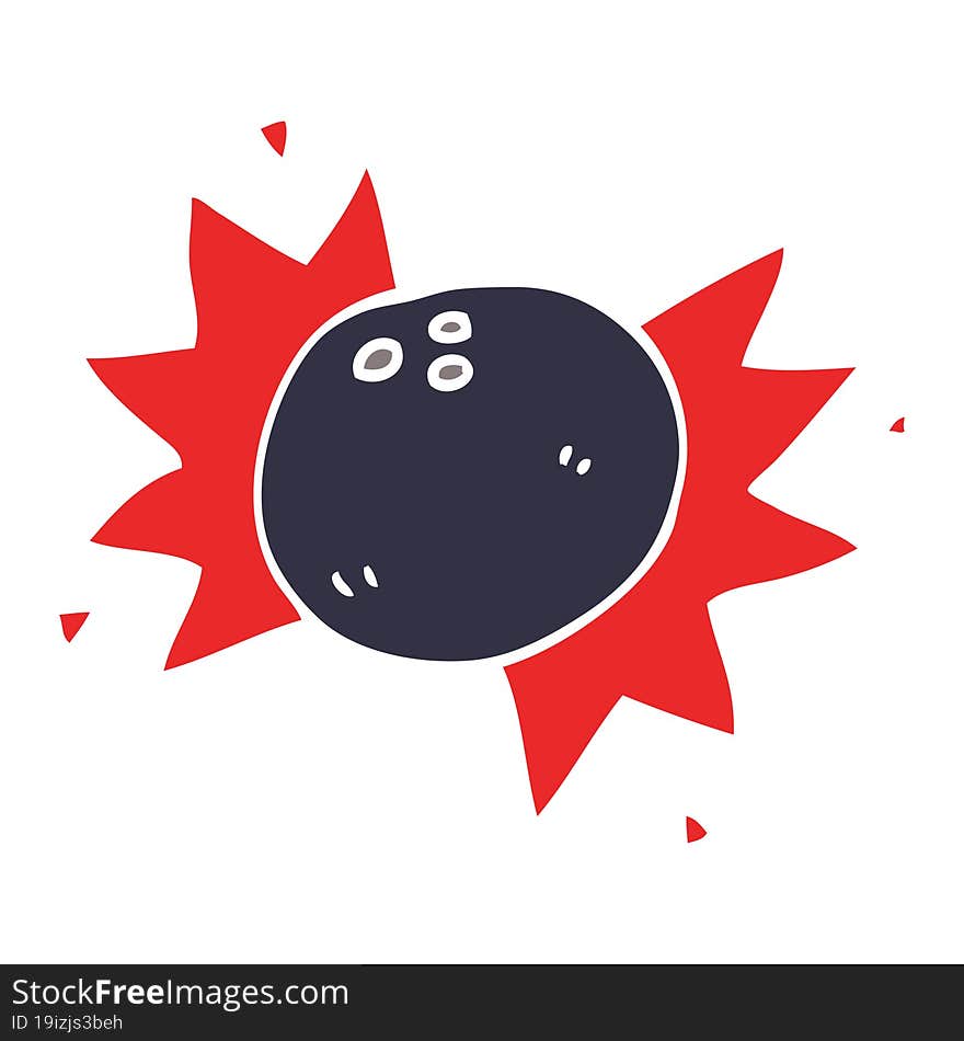 cartoon doodle bowling ball