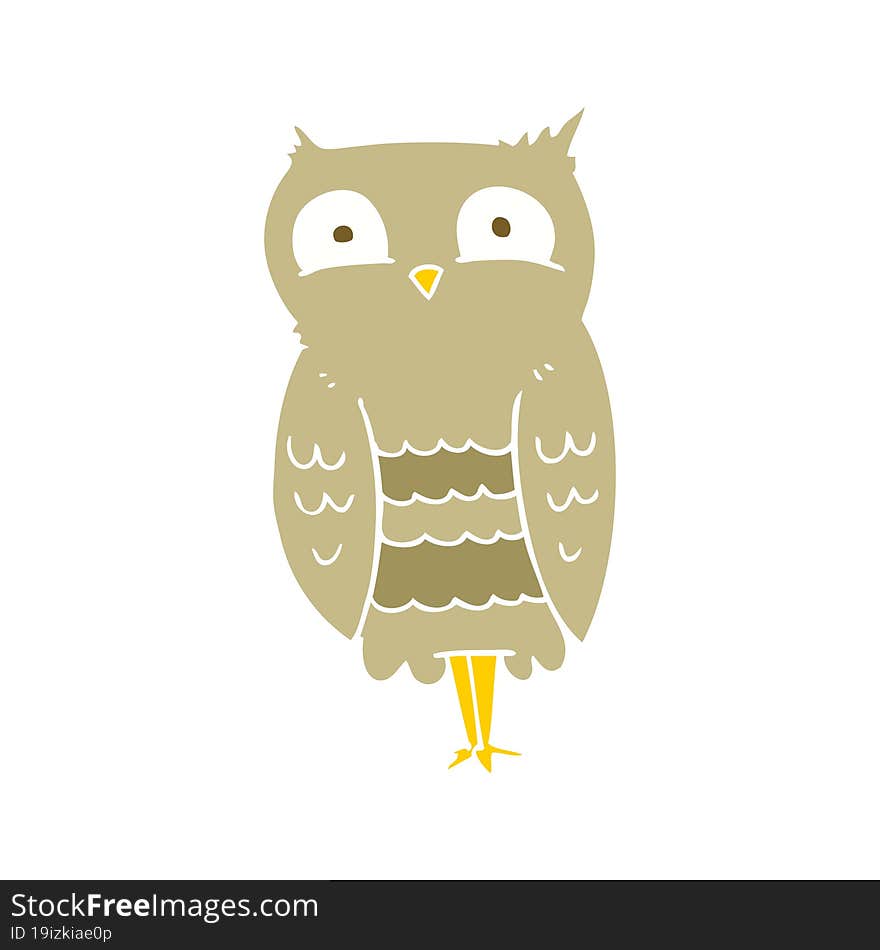 flat color illustration of owl. flat color illustration of owl