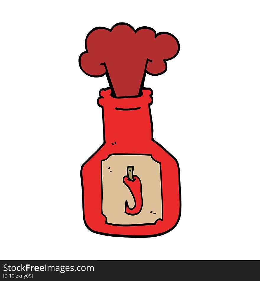 cartoon doodle hot chlli sauce