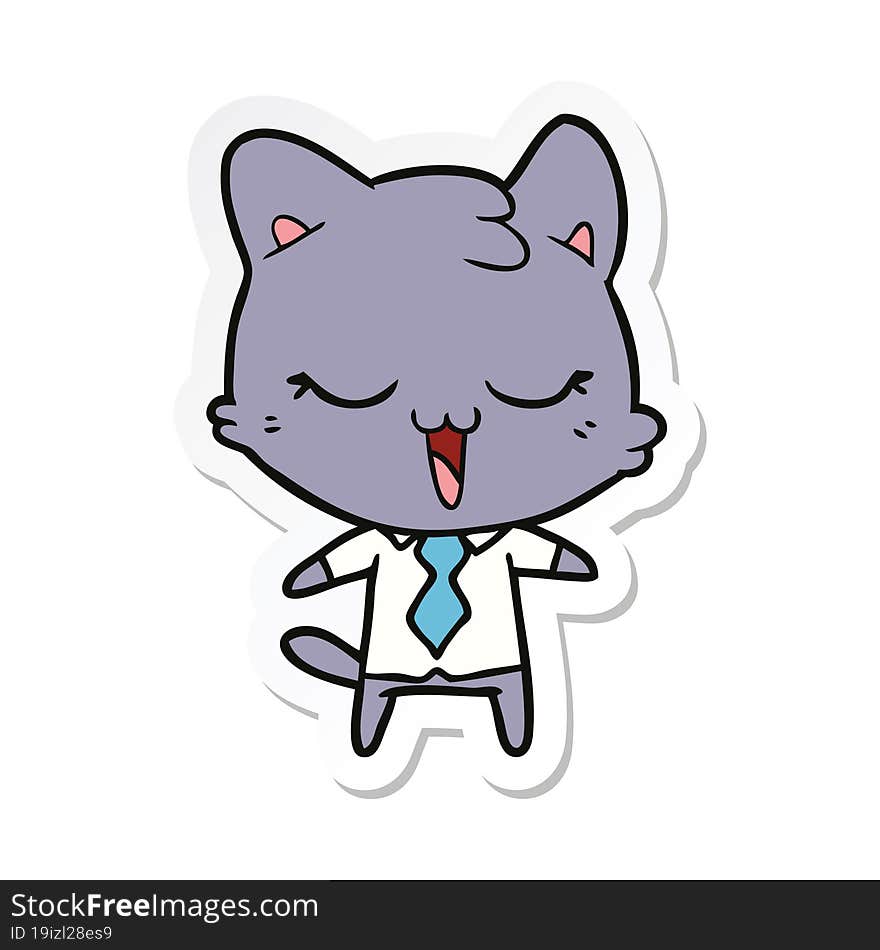 Sticker Of A Cartoon Cat