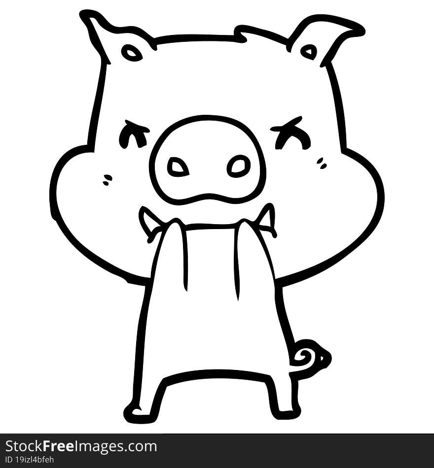 angry cartoon pig. angry cartoon pig