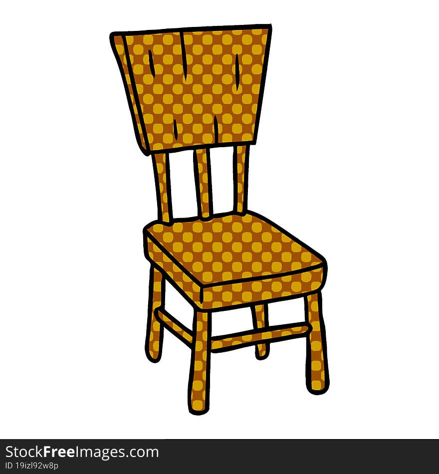 hand drawn cartoon doodle of a  wooden chair