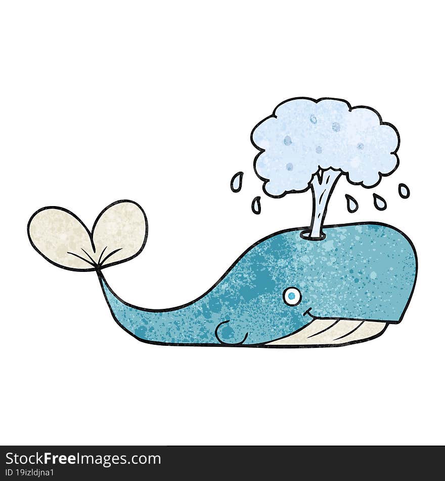 textured cartoon whale spouting water