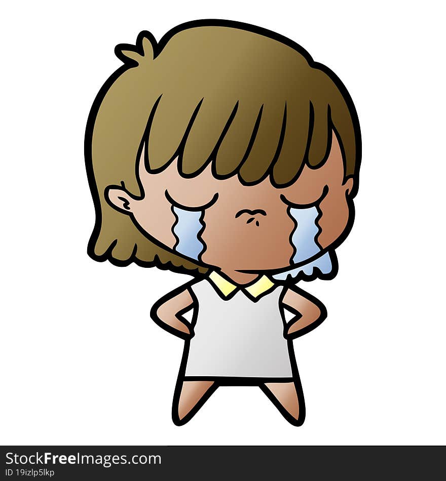 cartoon woman crying. cartoon woman crying