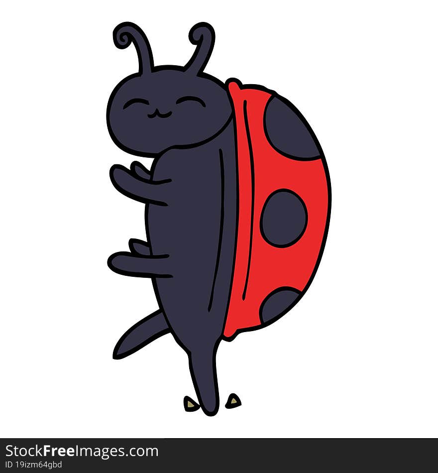 cute cartoon doodle ladybug