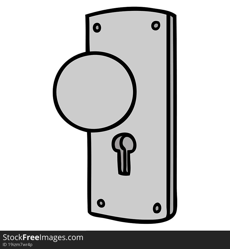 Cartoon Doodle Of A Door Handle