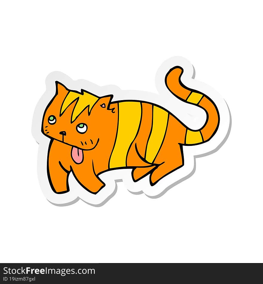 Sticker Of A Cartoon Cat