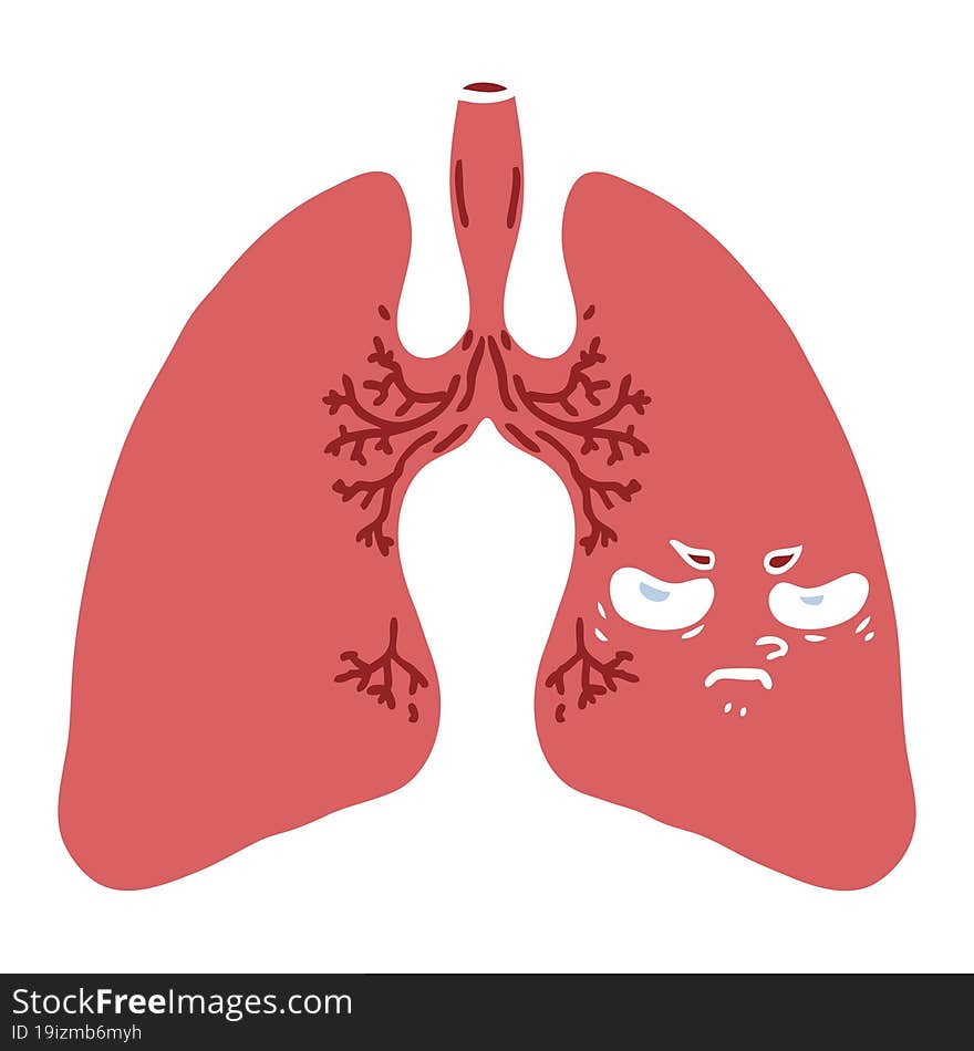 flat color style cartoon lungs