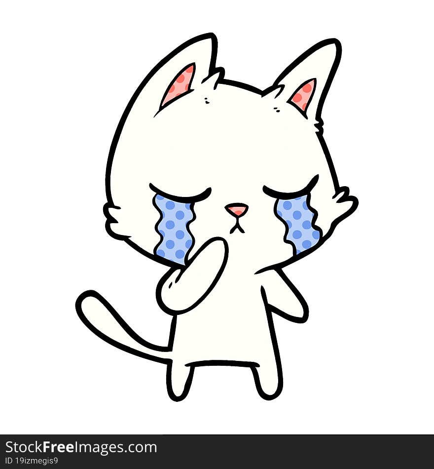 crying cartoon cat. crying cartoon cat