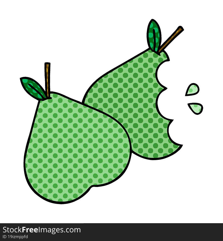 comic book style cartoon green pear