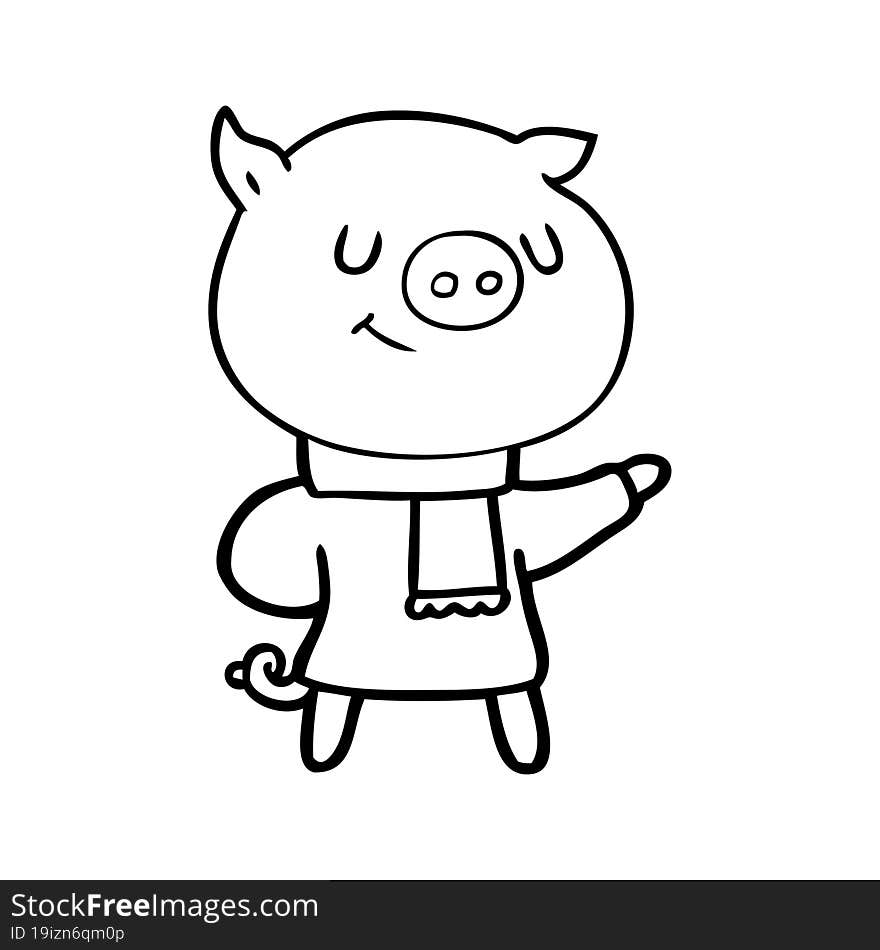 happy cartoon pig. happy cartoon pig