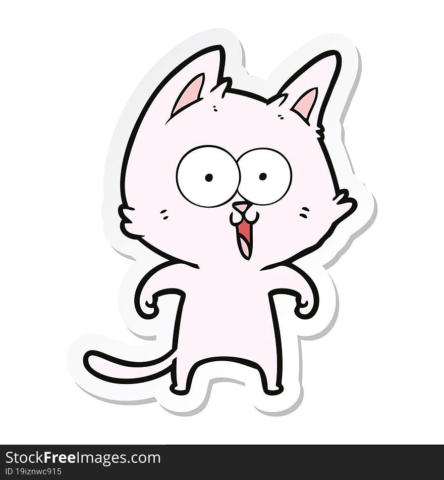 sticker of a funny cartoon cat