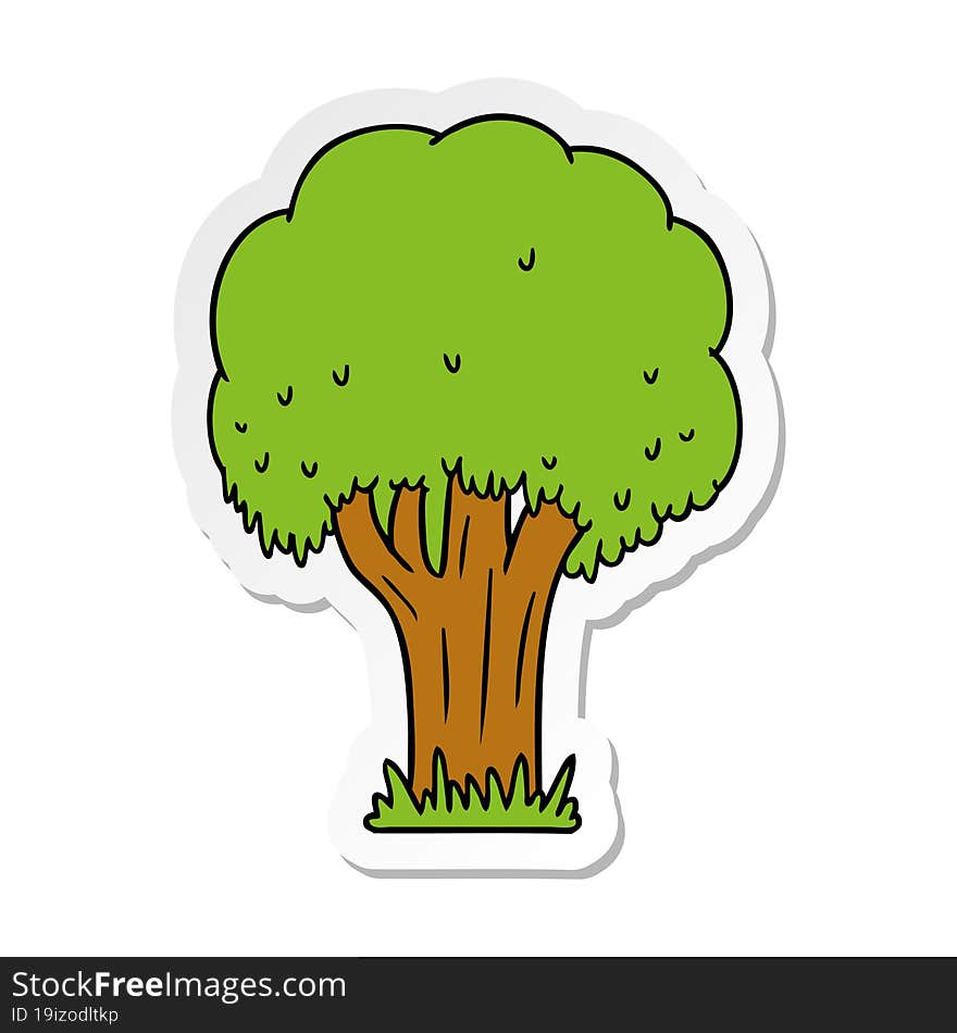 sticker cartoon doodle of a summer tree