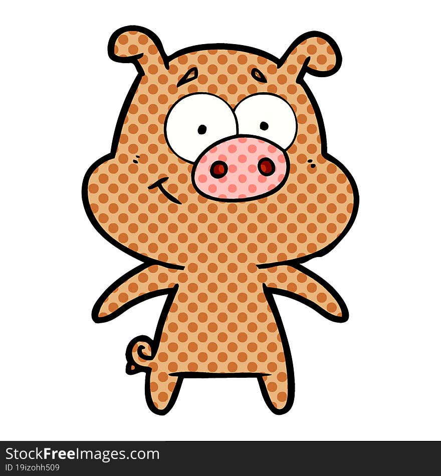 happy cartoon pig. happy cartoon pig