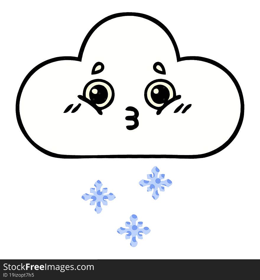 comic book style cartoon snow cloud