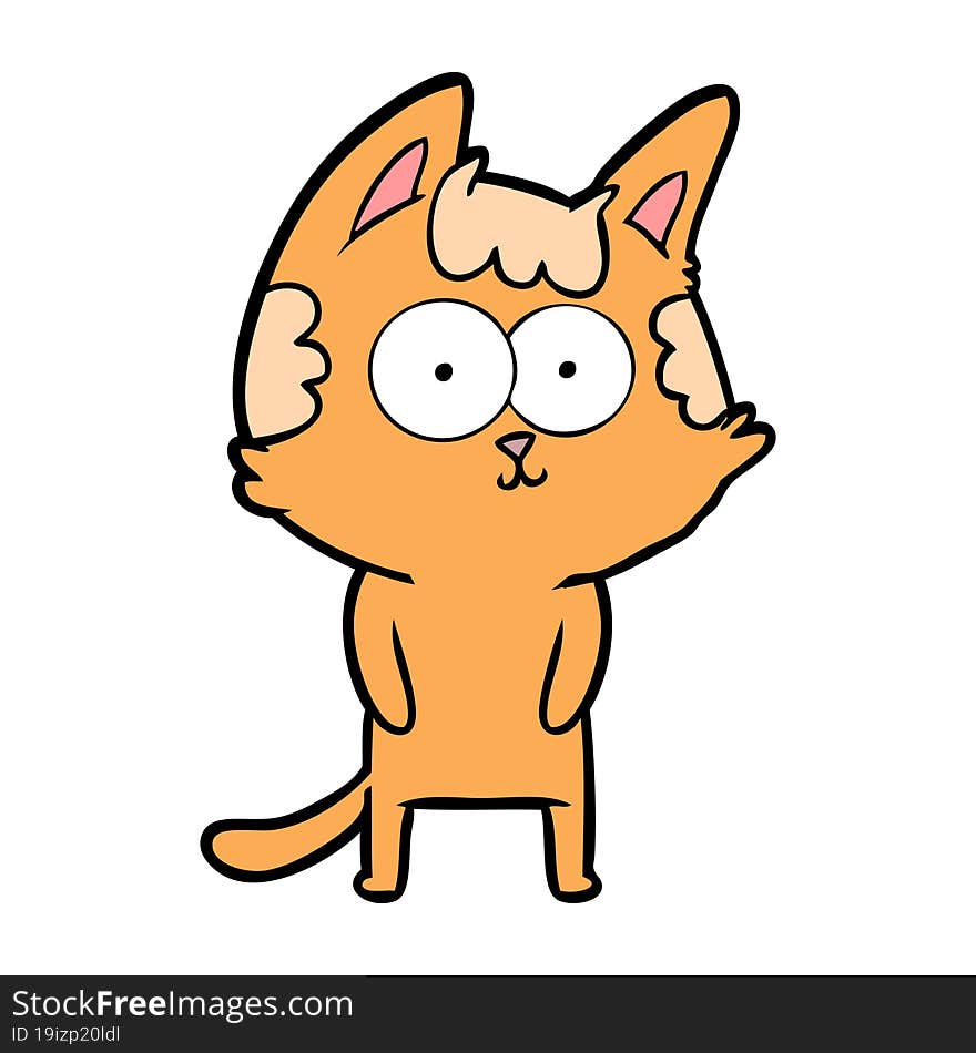 happy cartoon cat. happy cartoon cat