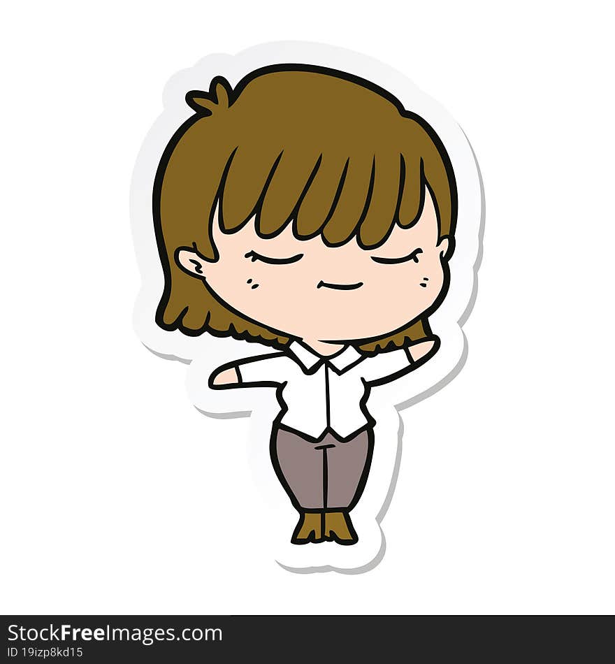 sticker of a cartoon woman