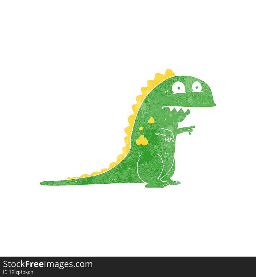 retro cartoon dinosaur