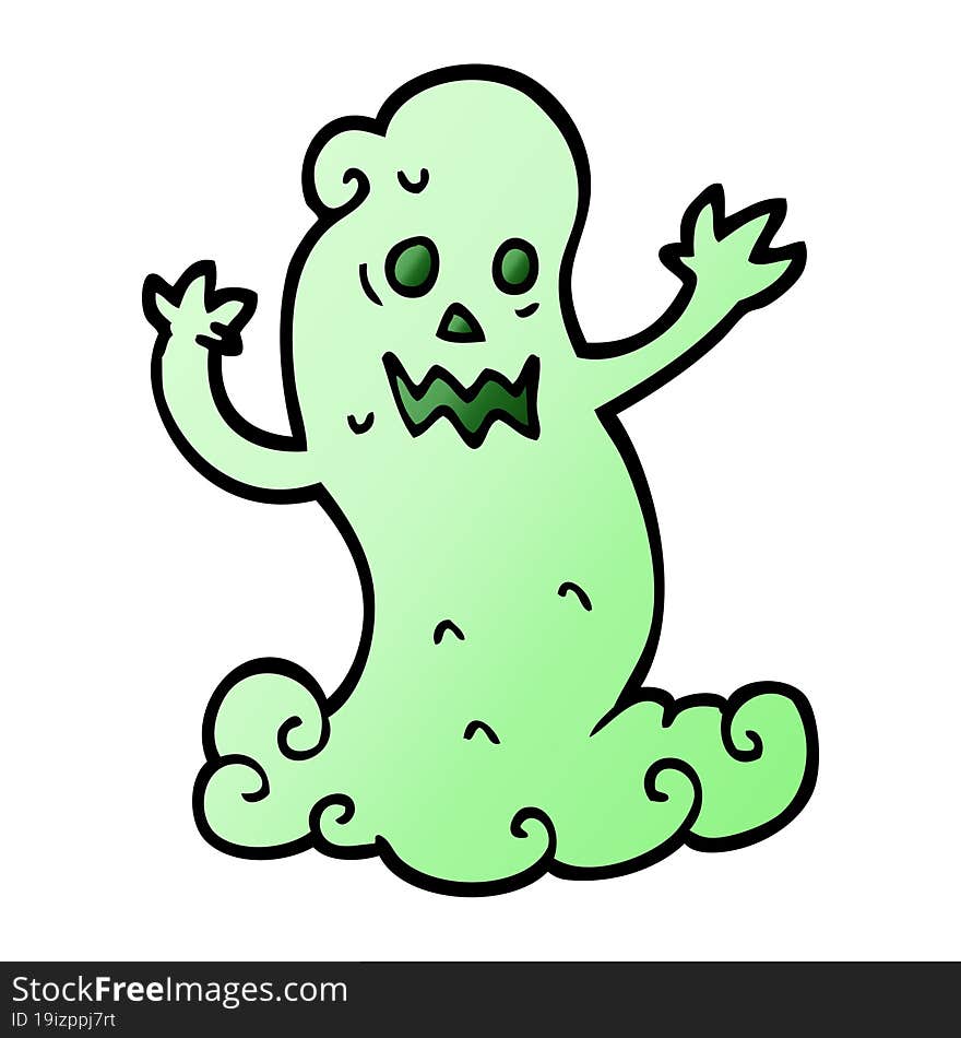 vector gradient illustration cartoon spooky ghost