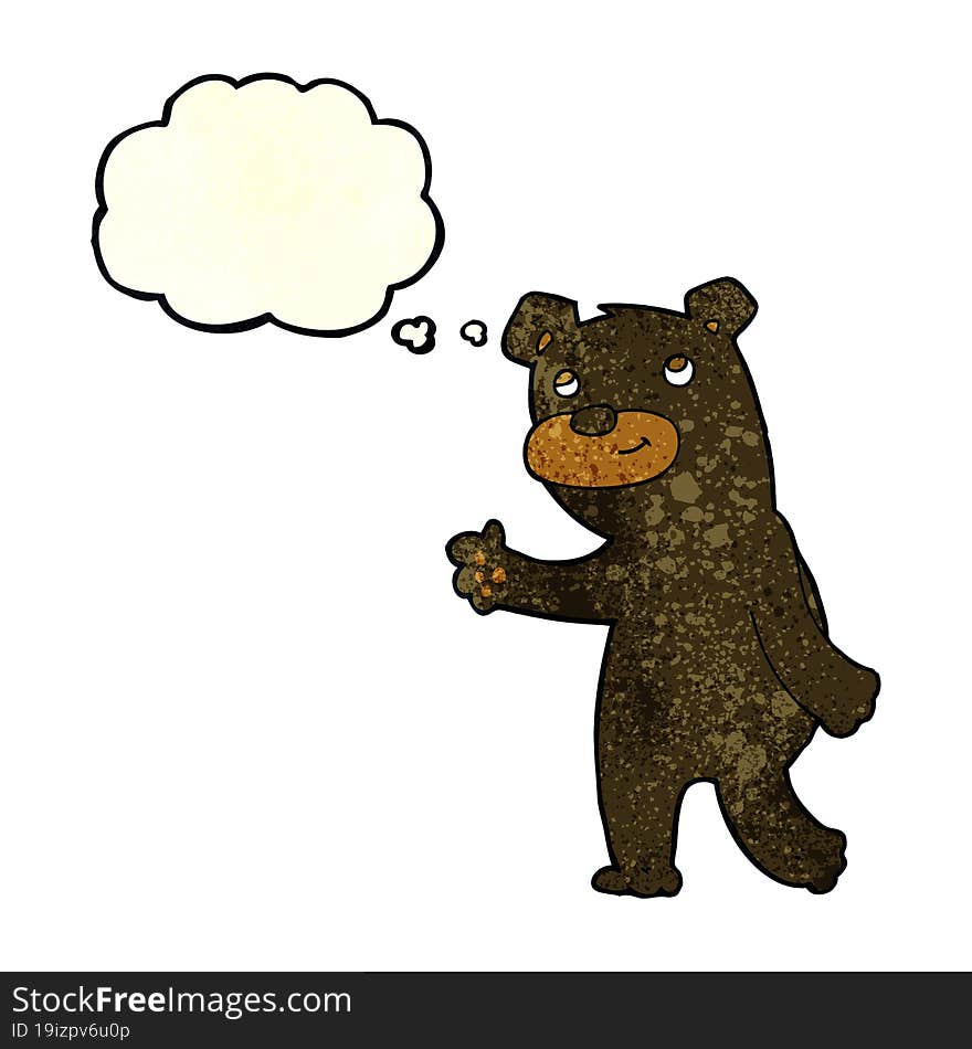 cute cartoon black bear with thought bubble