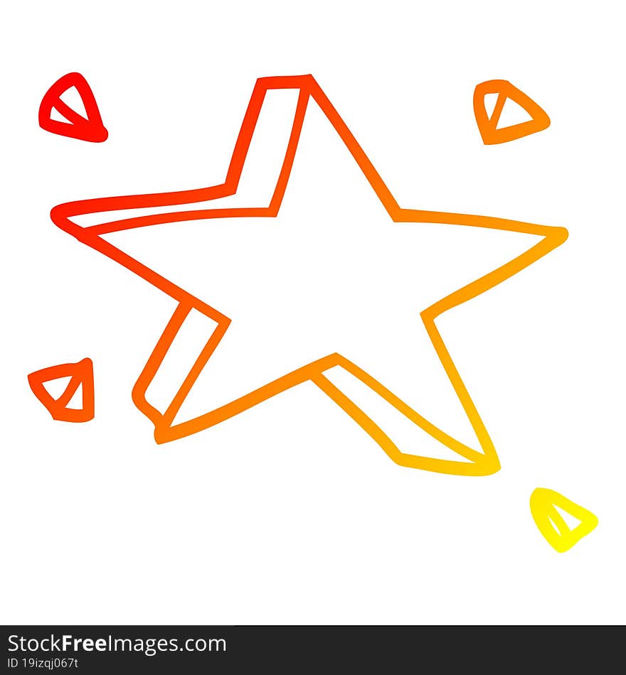 warm gradient line drawing cartoon star