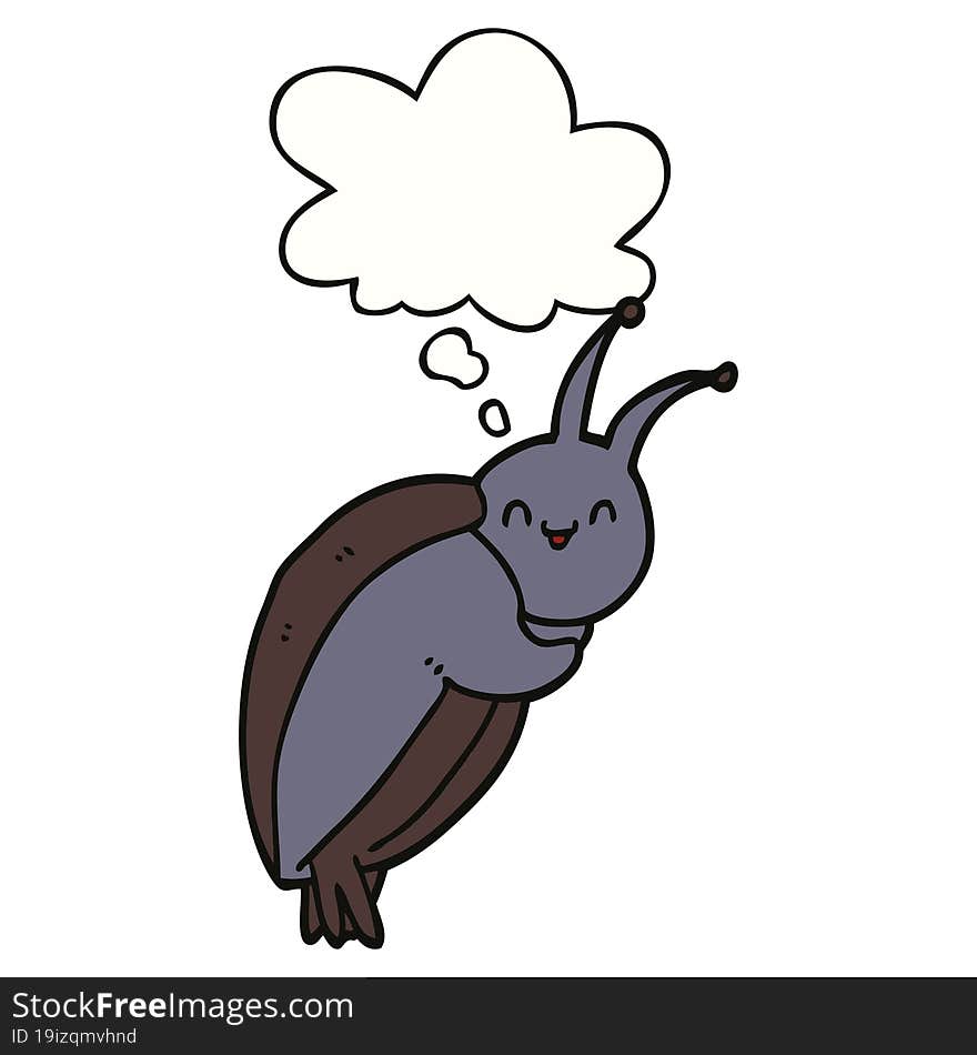 cute cartoon beetle and thought bubble