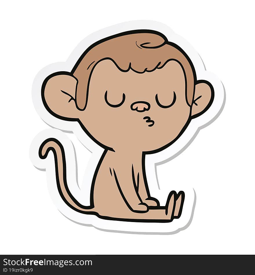 sticker of a cartoon monkey