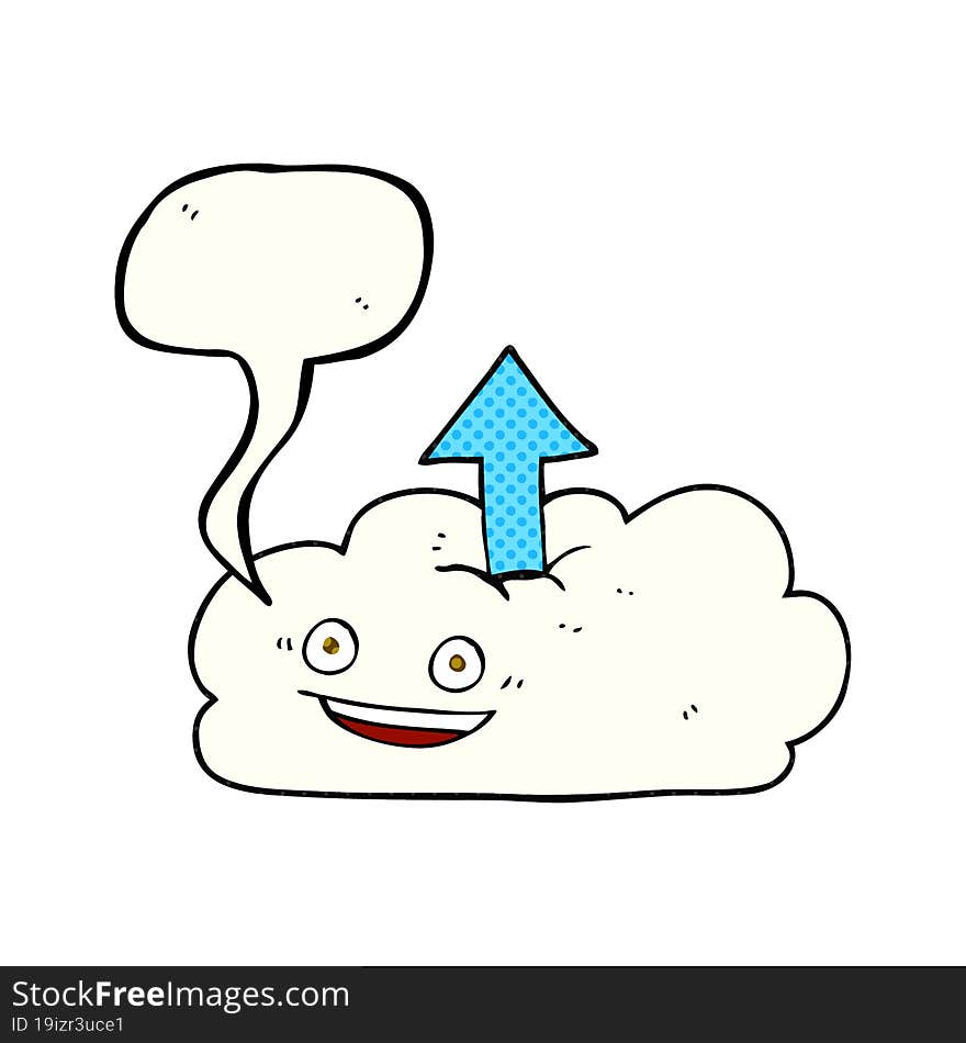 comic book speech bubble cartoon upload to the cloud