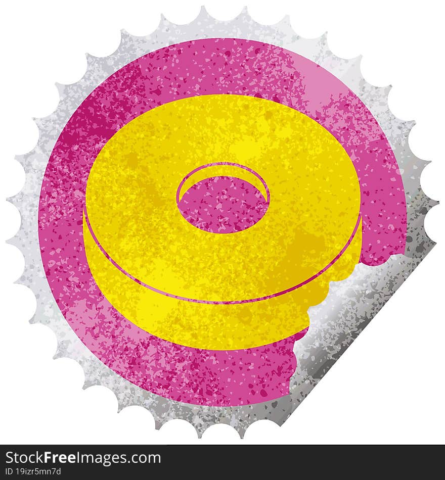 Donut Graphic Circular Peeling Sticker