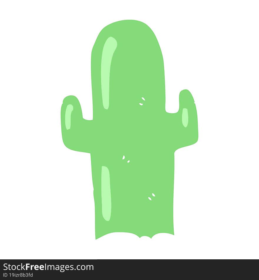 flat color illustration of a cartoon cactus