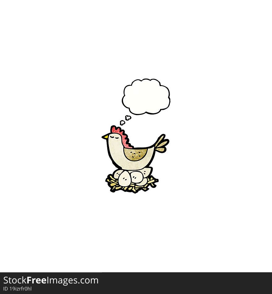 cartoon chicken on nest