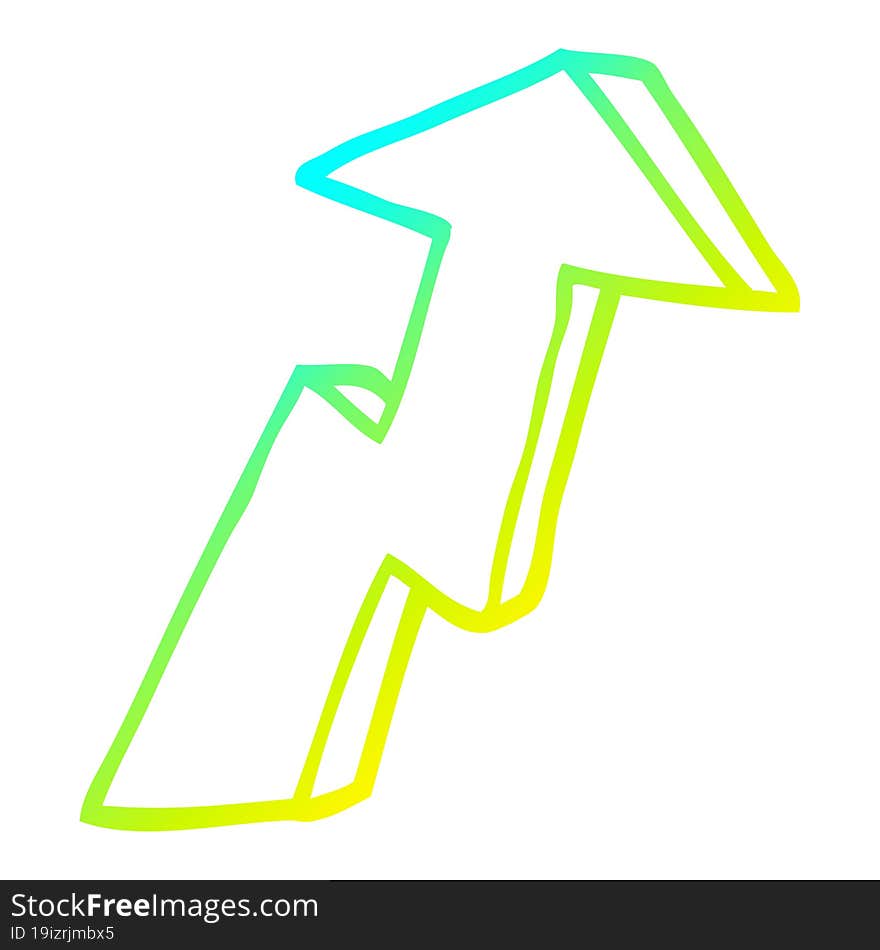 cold gradient line drawing cartoon business growth arrow