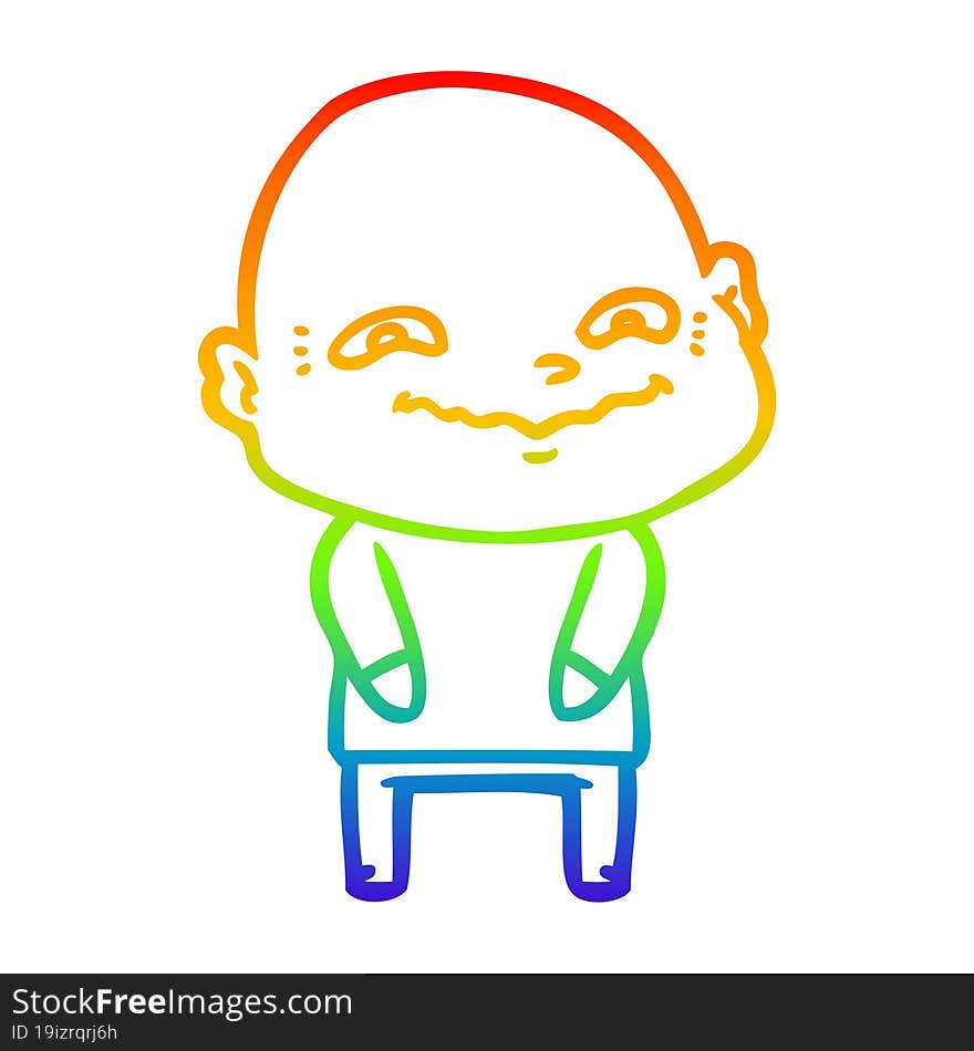 rainbow gradient line drawing cartoon creepy guy