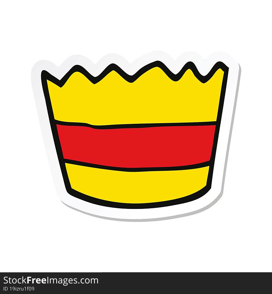 sticker of a cartoon muffin pot