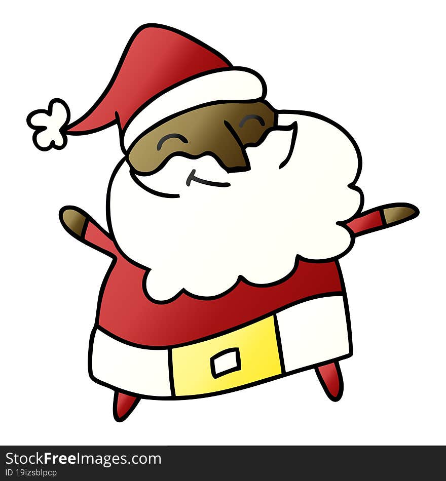 gradient cartoon of a jolly father christmas