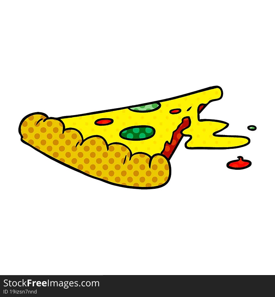 cartoon doodle of a slice of pizza