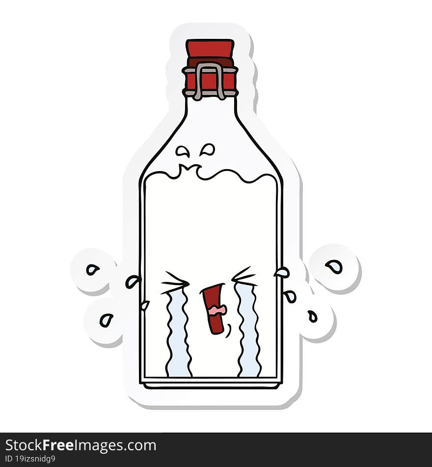 sticker of a cartoon old bottle