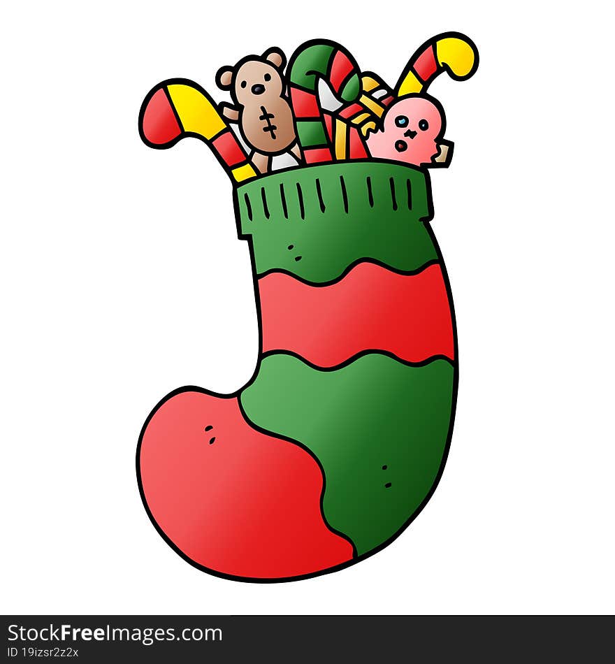 Cartoon Doodle Christmas Stocking