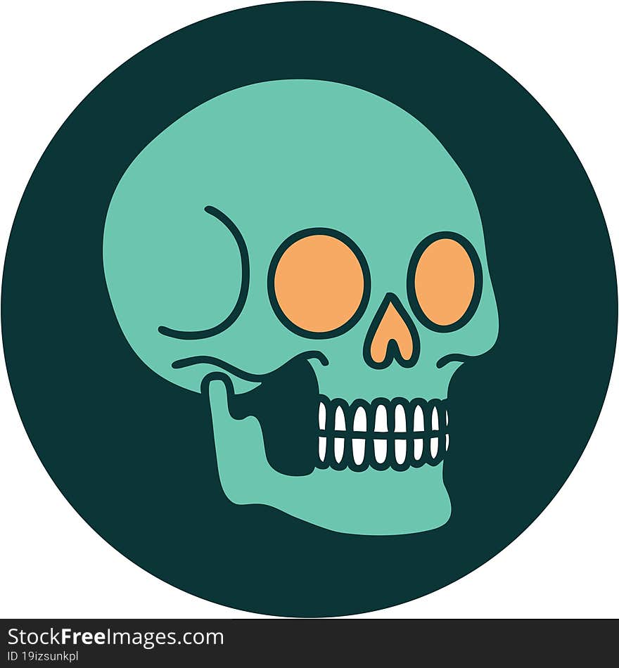 tattoo style icon of a skull