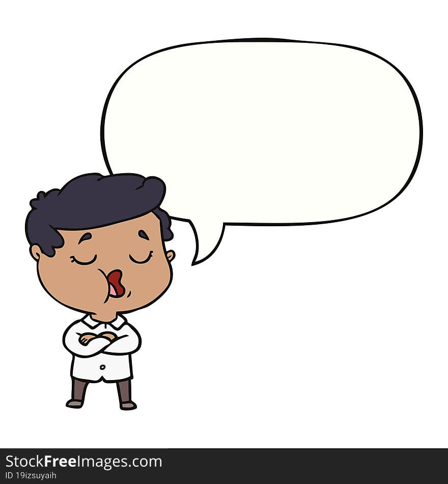 cartoon man talking and speech bubble