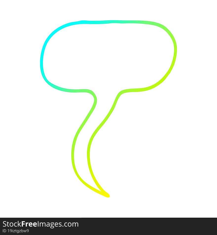 cold gradient line drawing cartoon speech bubble