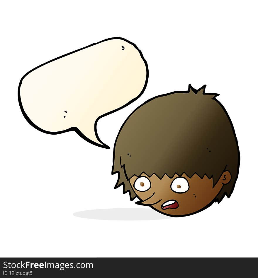 Cartoon Stressed Face With Speech Bubble