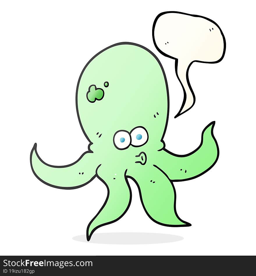 Speech Bubble Cartoon Octopus