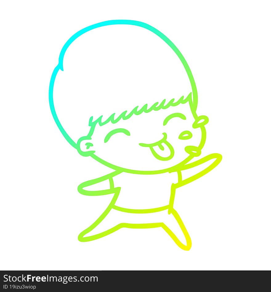 cold gradient line drawing cartoon rude man