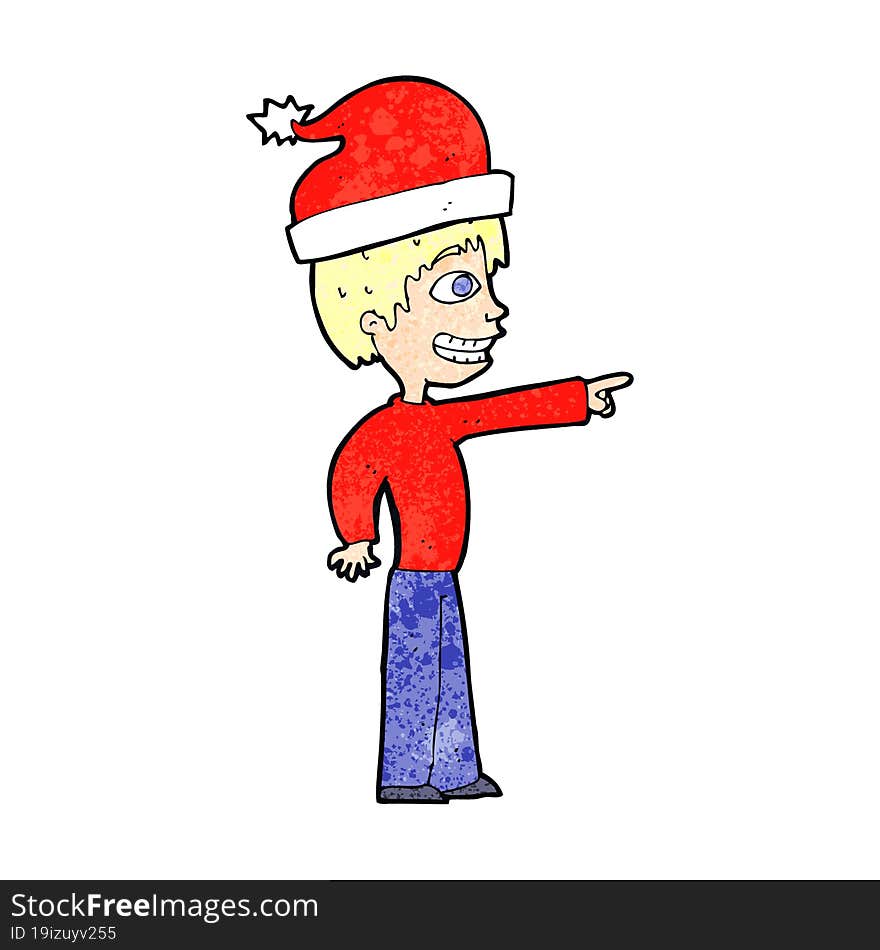 cartoon man ready for christmas