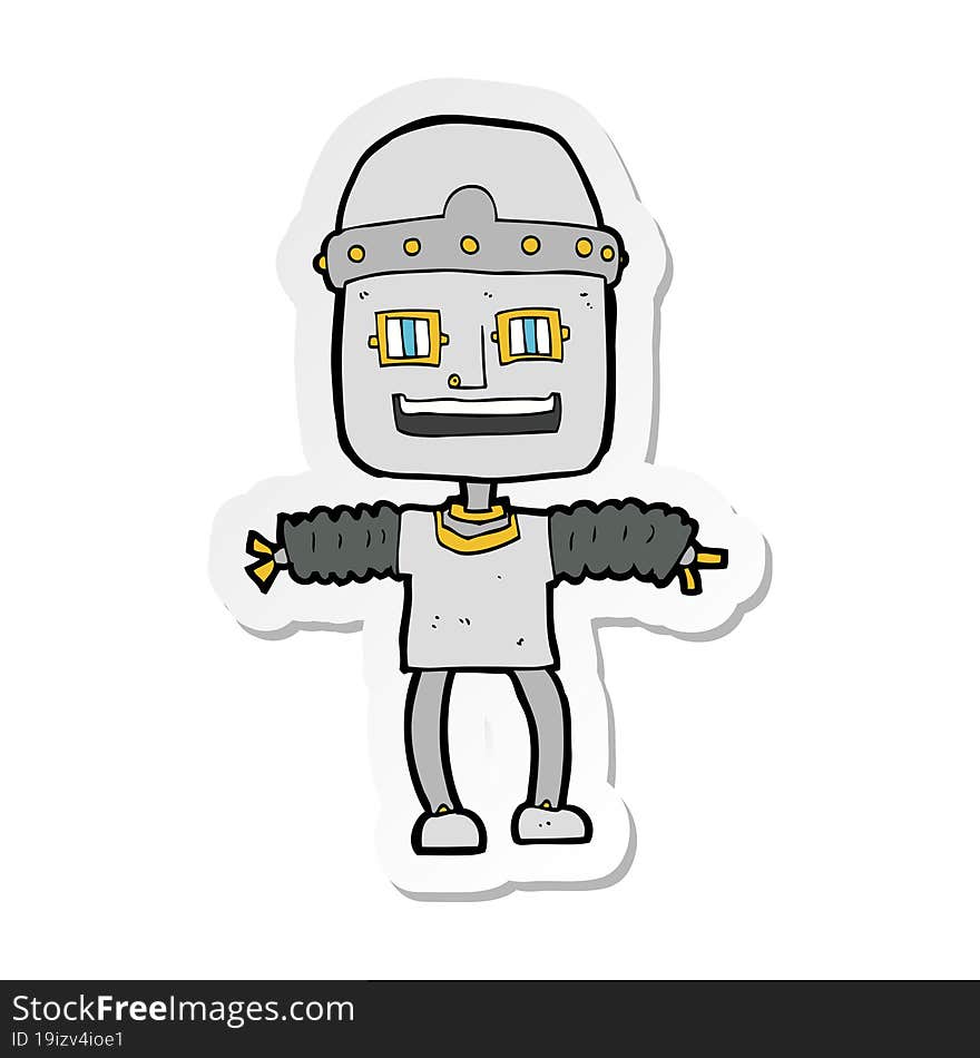 sticker of a cartoon robot