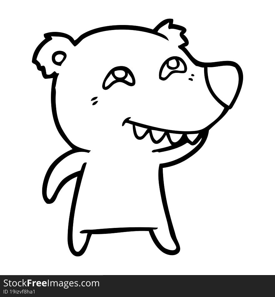 cartoon polar bear showing teeth. cartoon polar bear showing teeth