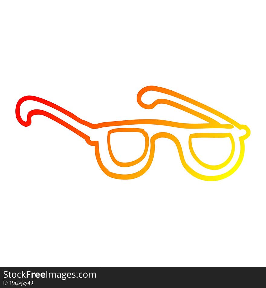 Warm Gradient Line Drawing Cartoon Glasses